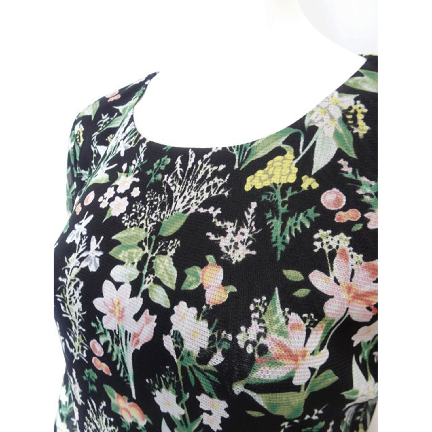 Super Beauty アシンメトリーヘム花柄プリントパワーネット素材チュニック - 画像9