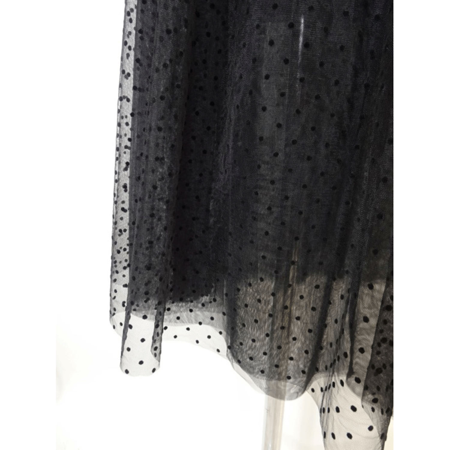 Super Beauty フロッキードットプリントスカート - 画像4