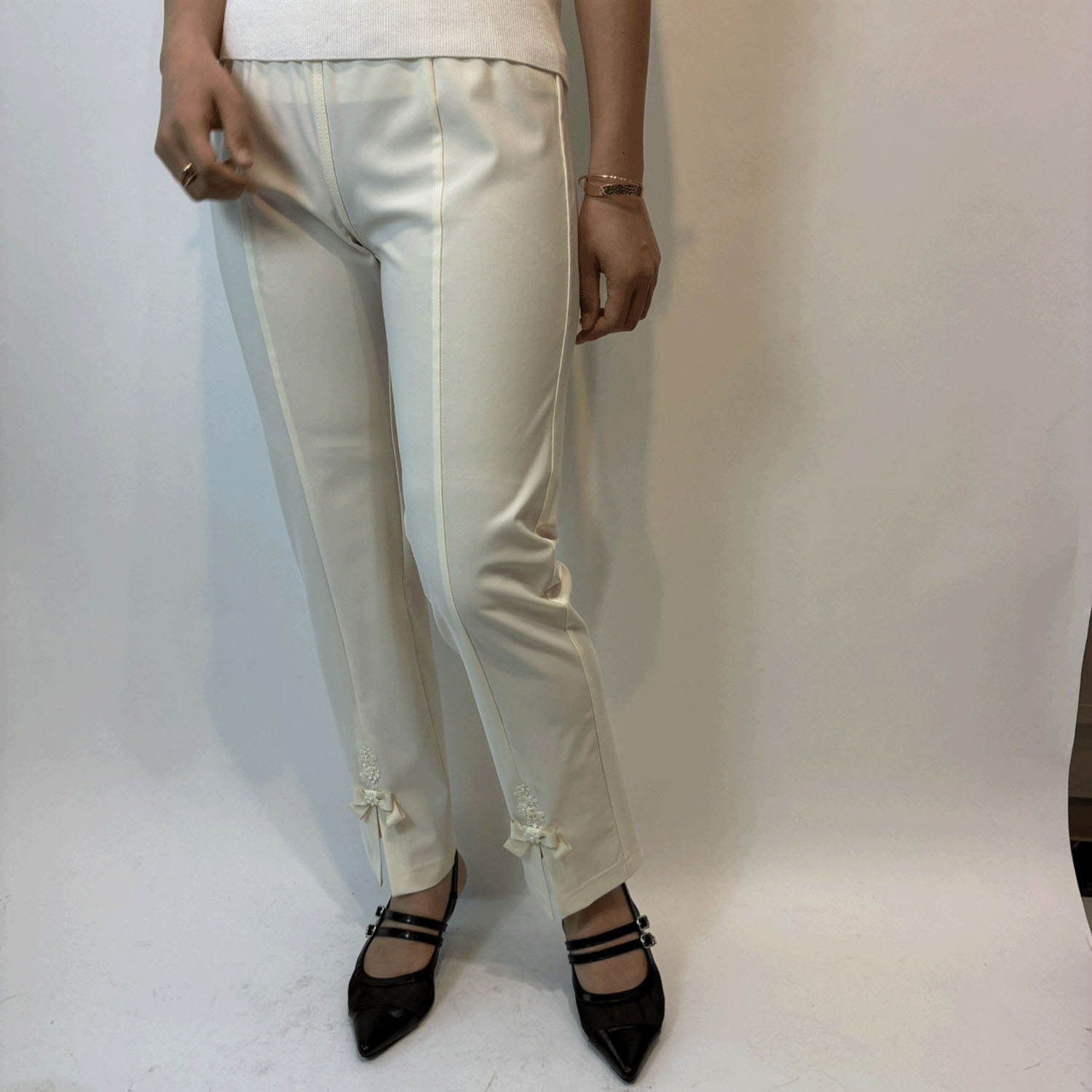 【Insta Live】Super Beauty 前スリットレース×リボンデザインパンツ - 画像4