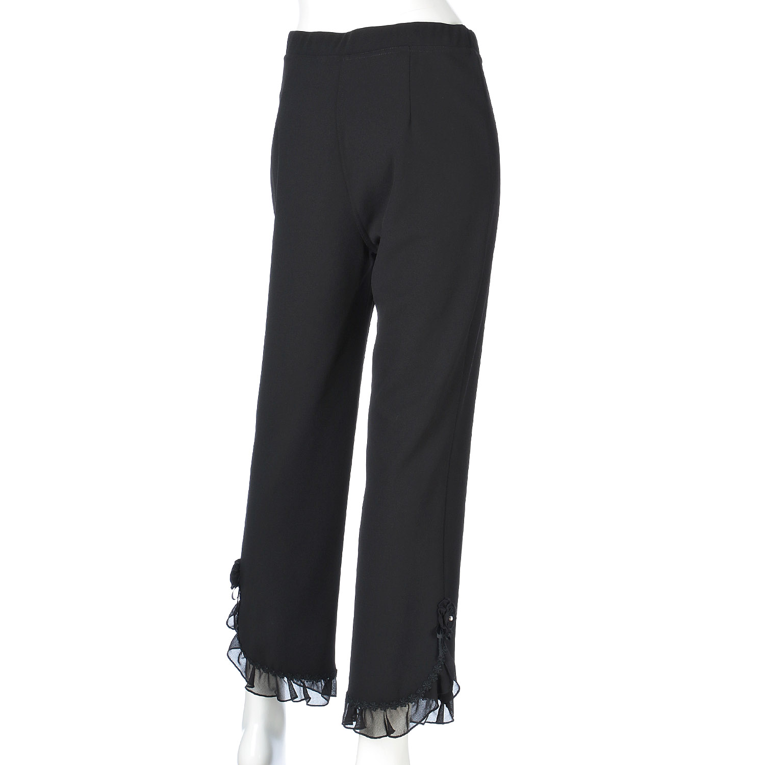 Super Beauty 裾シフォンフリル＆花モチーフ付パンツ - 画像11