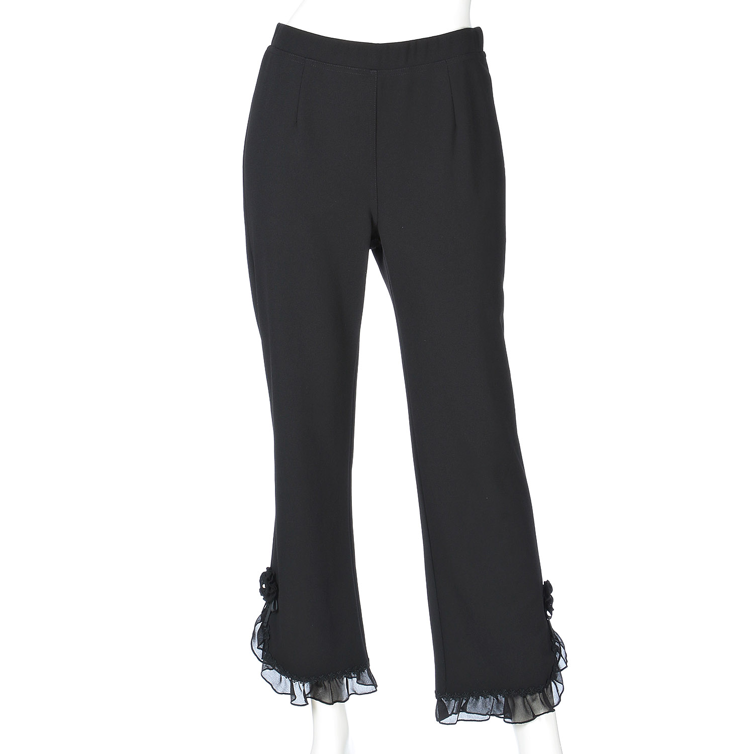 Super Beauty 裾シフォンフリル＆花モチーフ付パンツ - 画像9