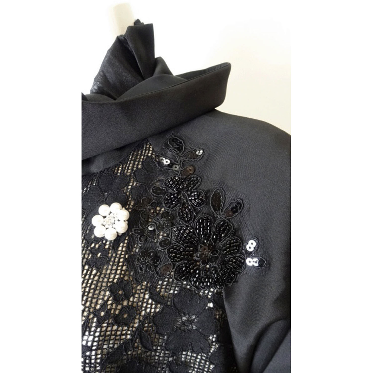 【Insta Live】Super Beauty スタンドフリル透かしレースコート - 画像13