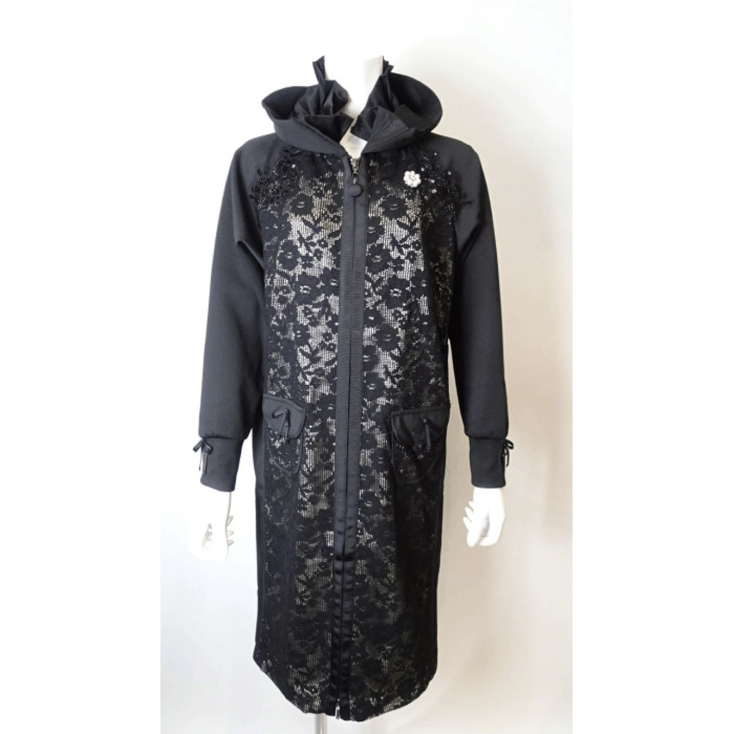 【Insta Live】Super Beauty スタンドフリル透かしレースコート - 画像9