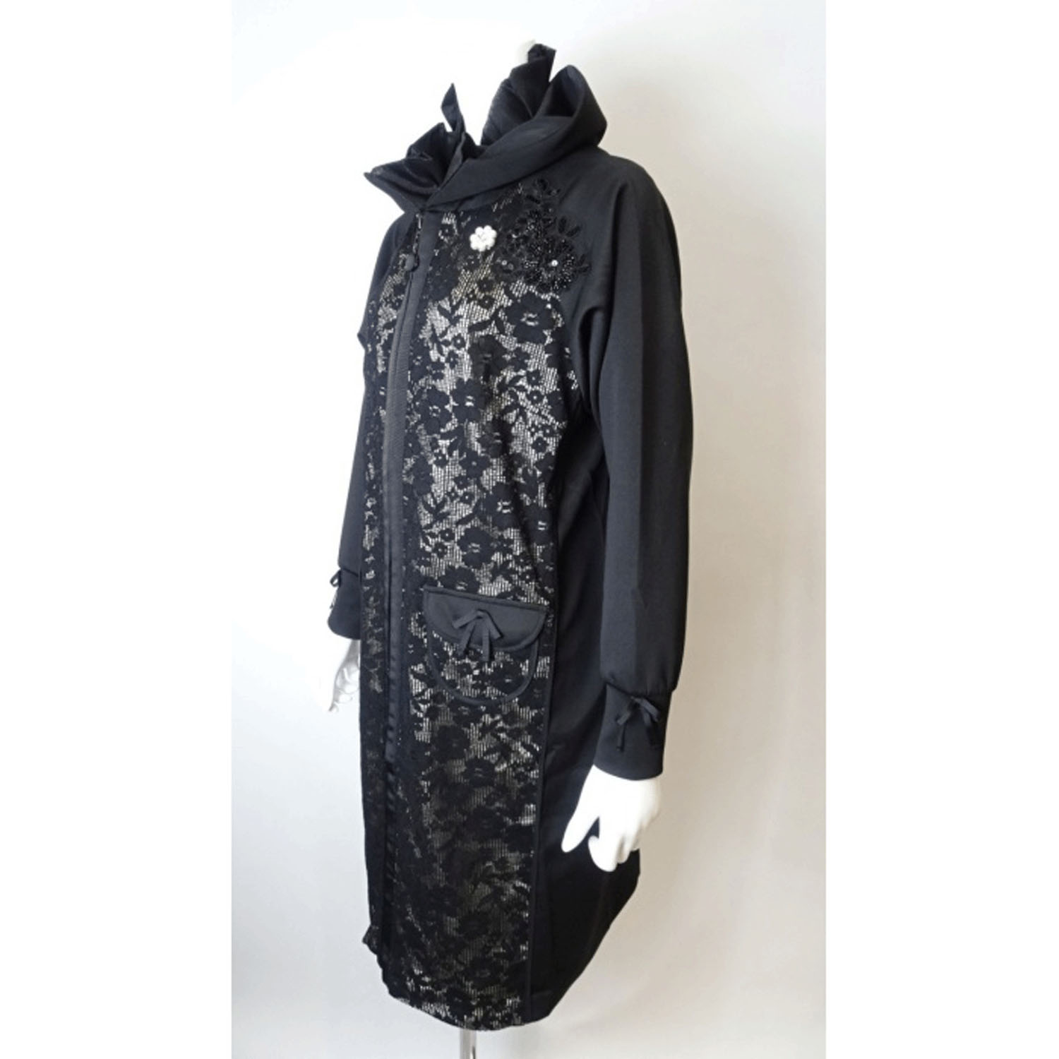 【Insta Live】Super Beauty スタンドフリル透かしレースコート - 画像10