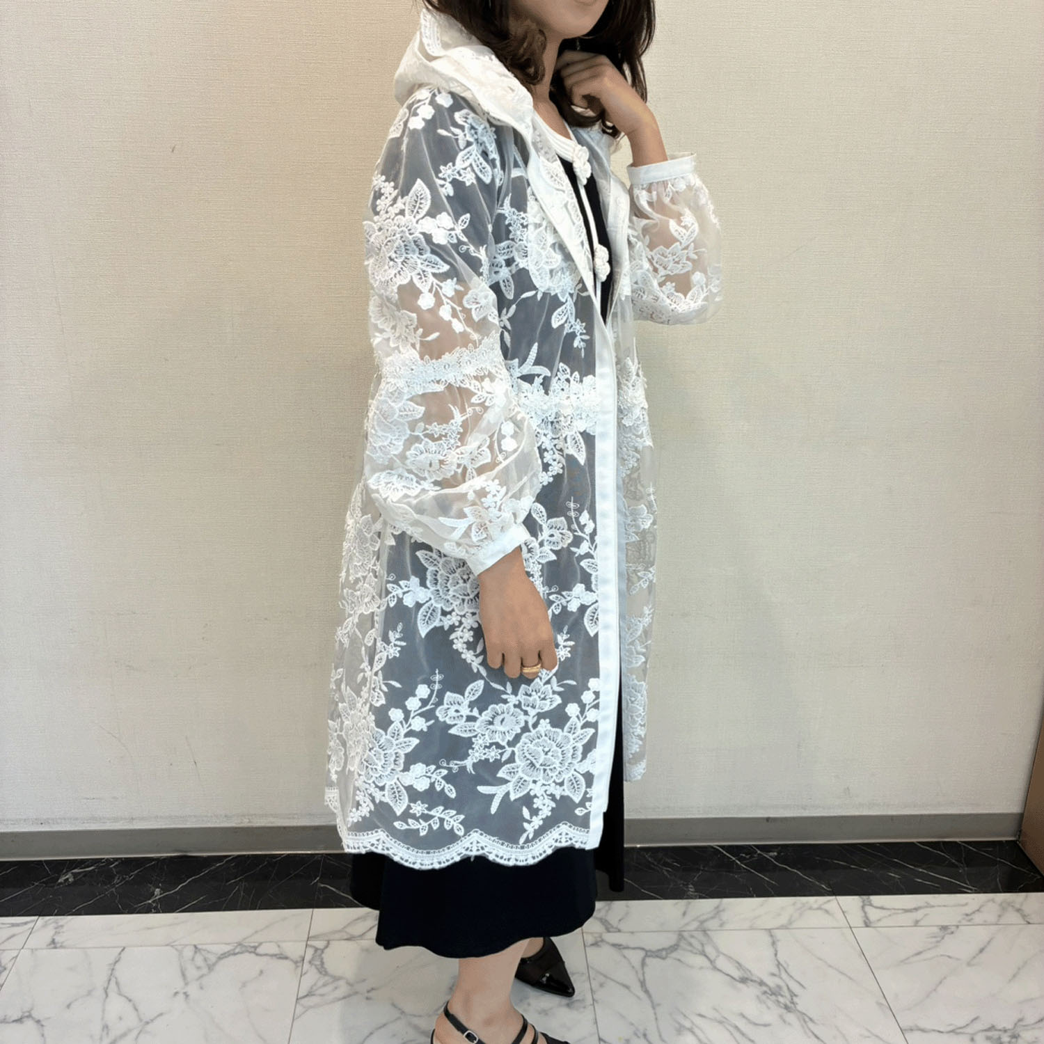 Super Beauty 花レース×刺しゅう透かし素材コート - 画像7