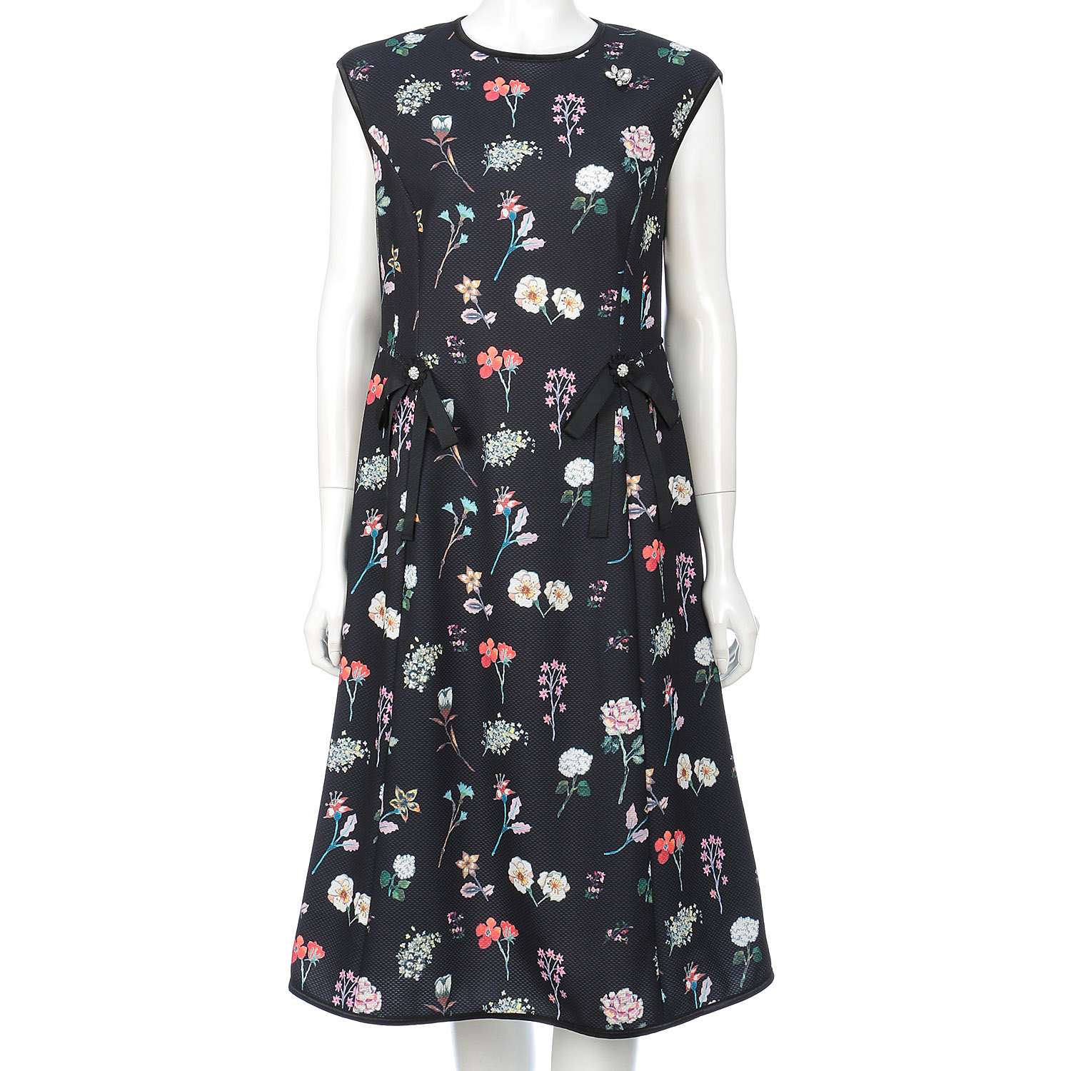 【Insta Live】Super Beauty マルチカラーフラワープリントフレンチスリーブワンピース - 画像8