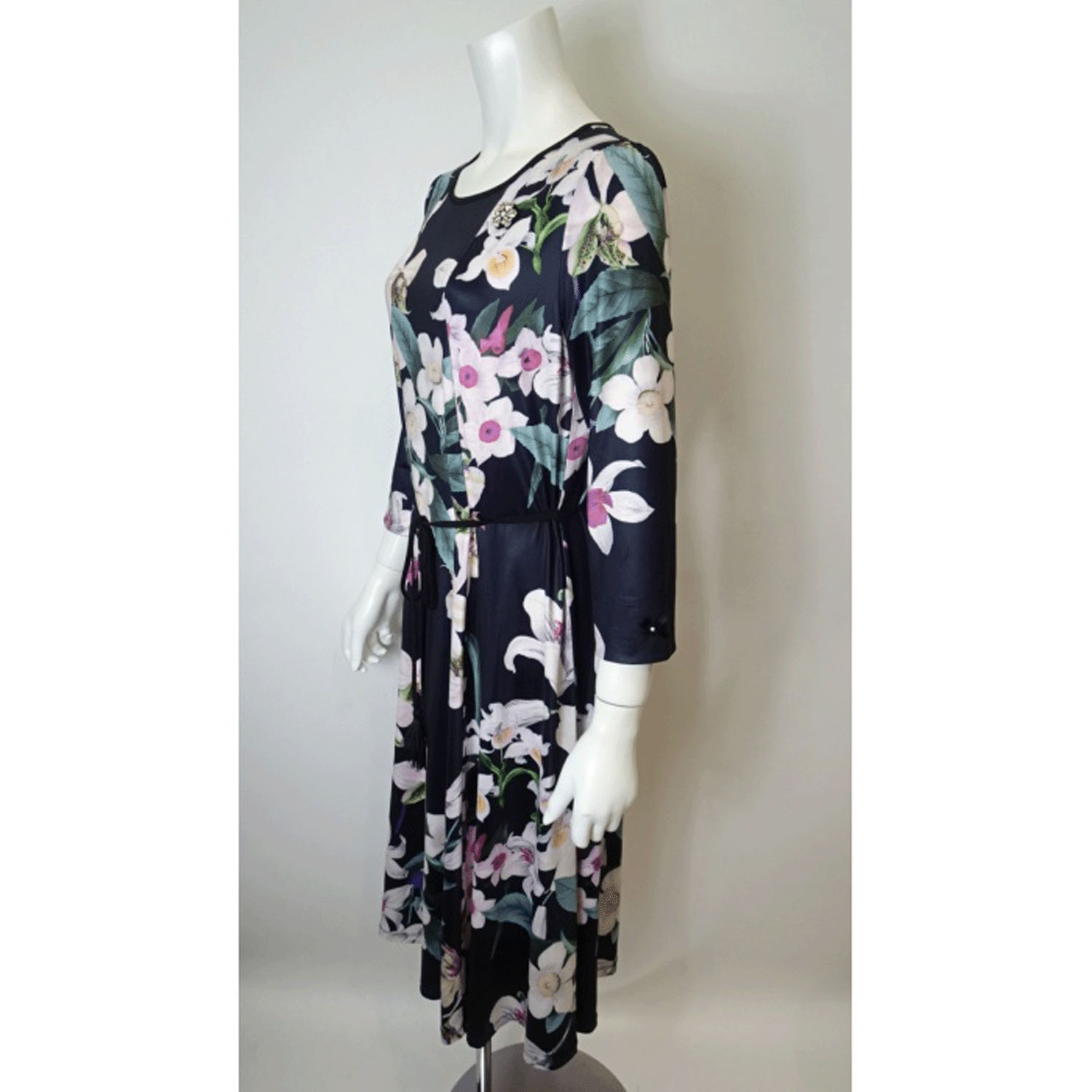 Super Beauty 大花プリント七分袖ワンピース - 画像15