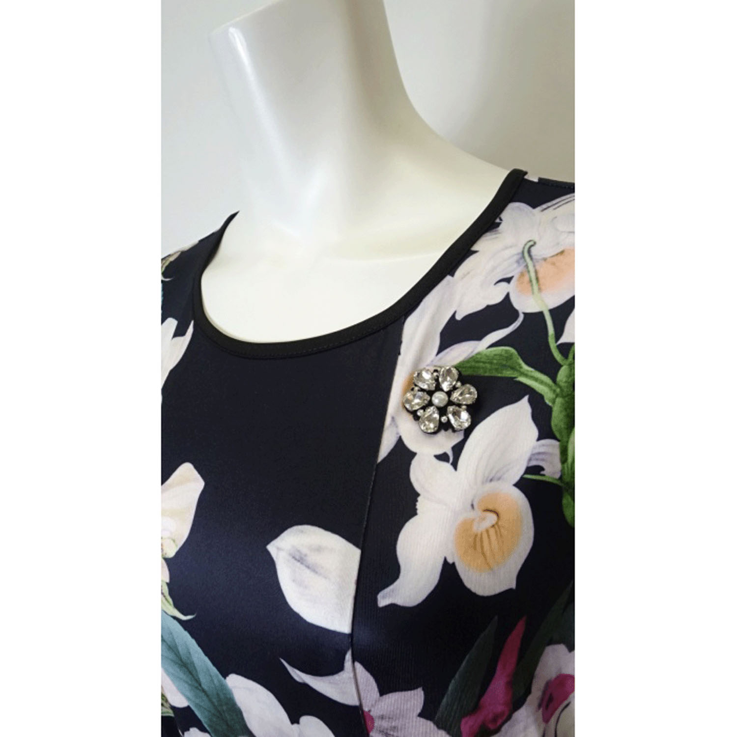 Super Beauty 大花プリント七分袖ワンピース - 画像17