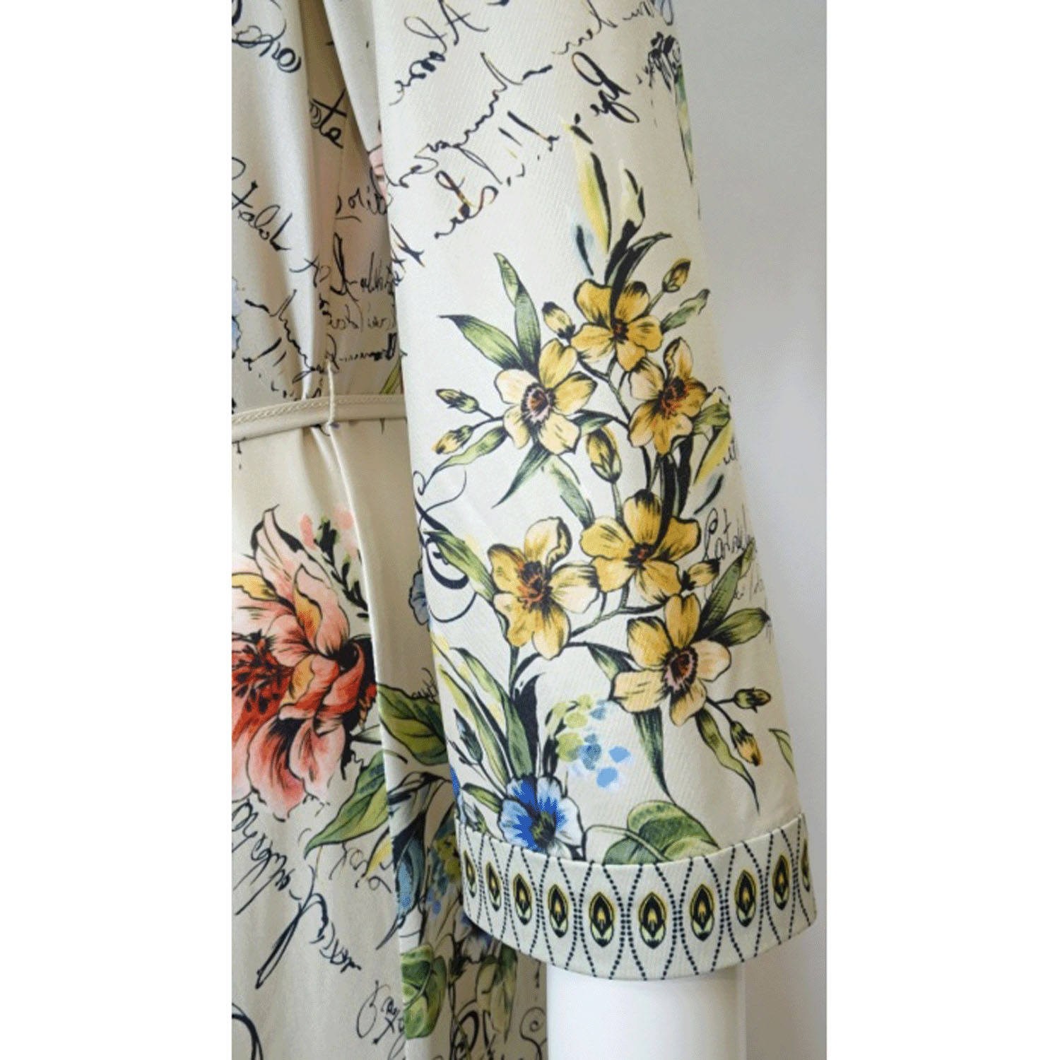 Super Beauty 胸元スリット入り多色使いジャージ素材七分袖ワンピース - 画像13