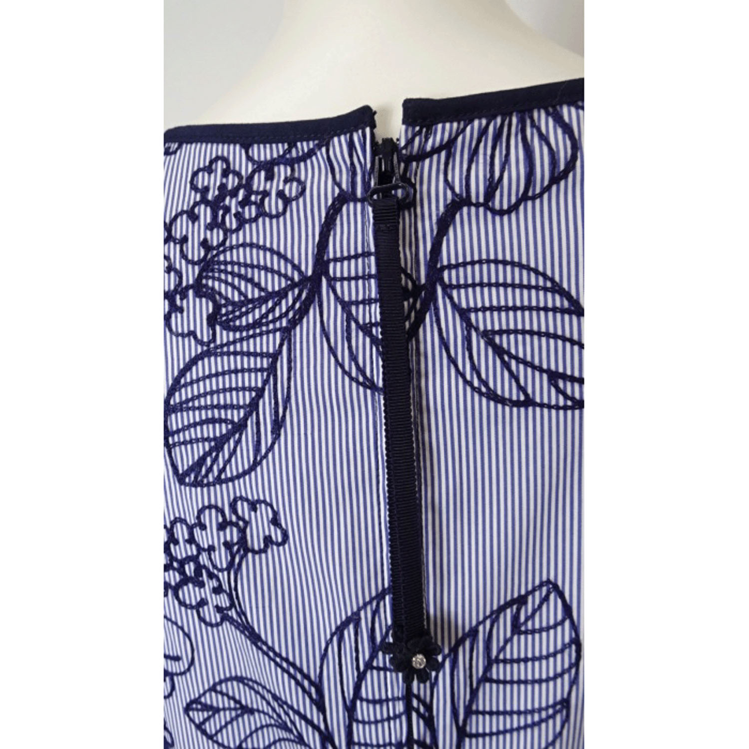 【4月中旬入荷予定】Super Beauty ストライプ柄×花フロッキープリント半袖ワンピース - 画像13