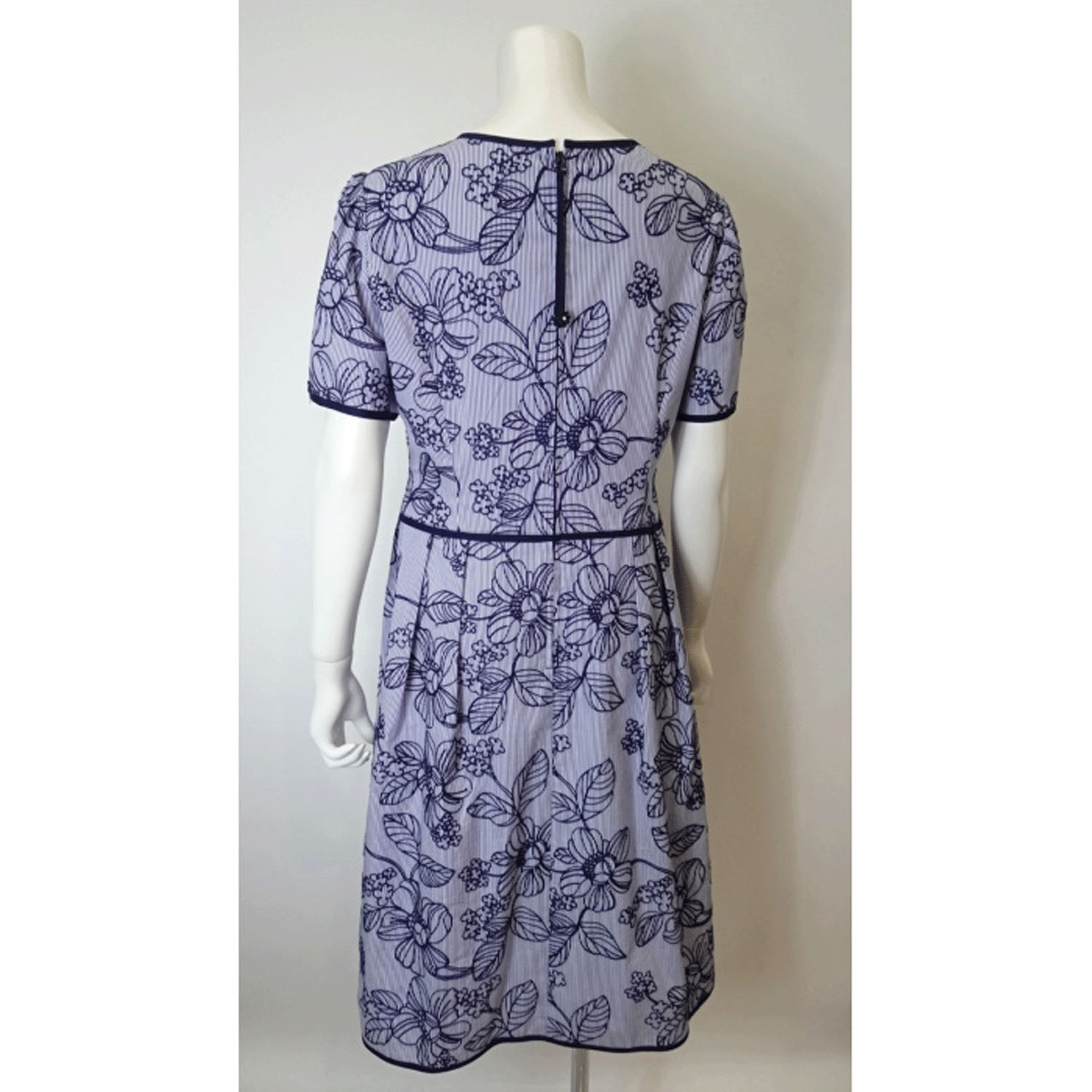 【4月中旬入荷予定】Super Beauty ストライプ柄×花フロッキープリント半袖ワンピース - 画像10