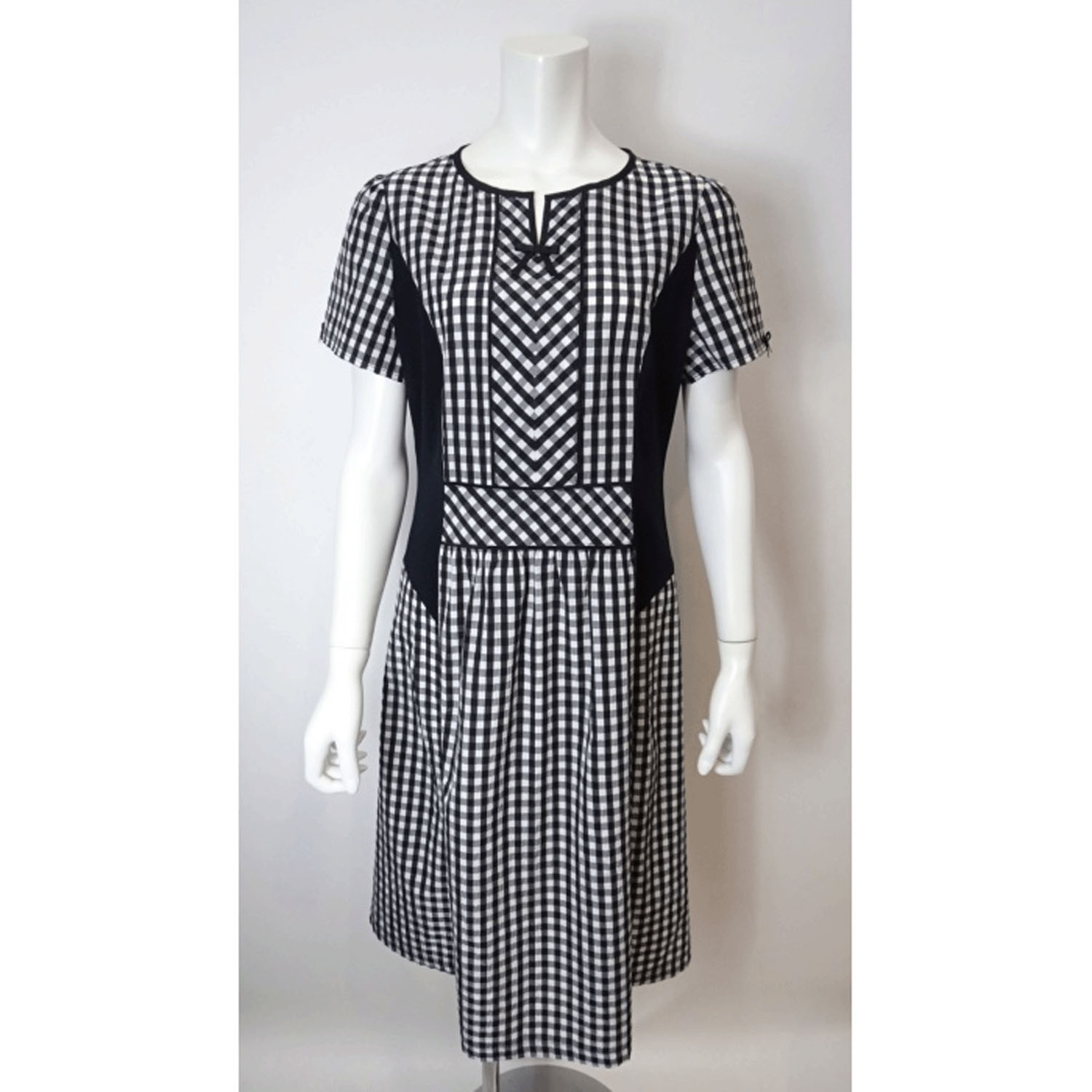 【3月下旬入荷予定】Super Beauty ギンガムチェック柄切替ワンピース - 画像7