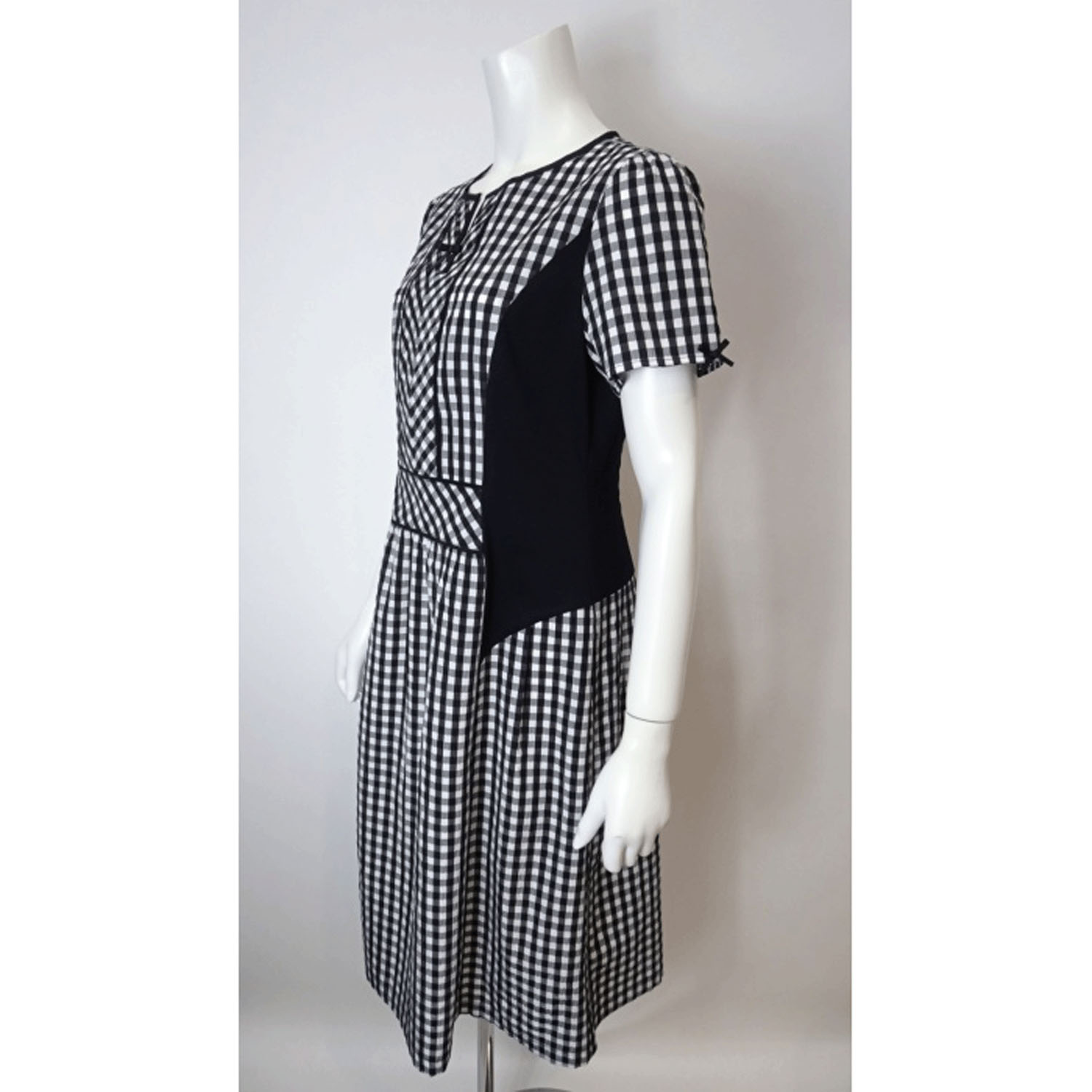 【3月下旬入荷予定】Super Beauty ギンガムチェック柄切替ワンピース - 画像8