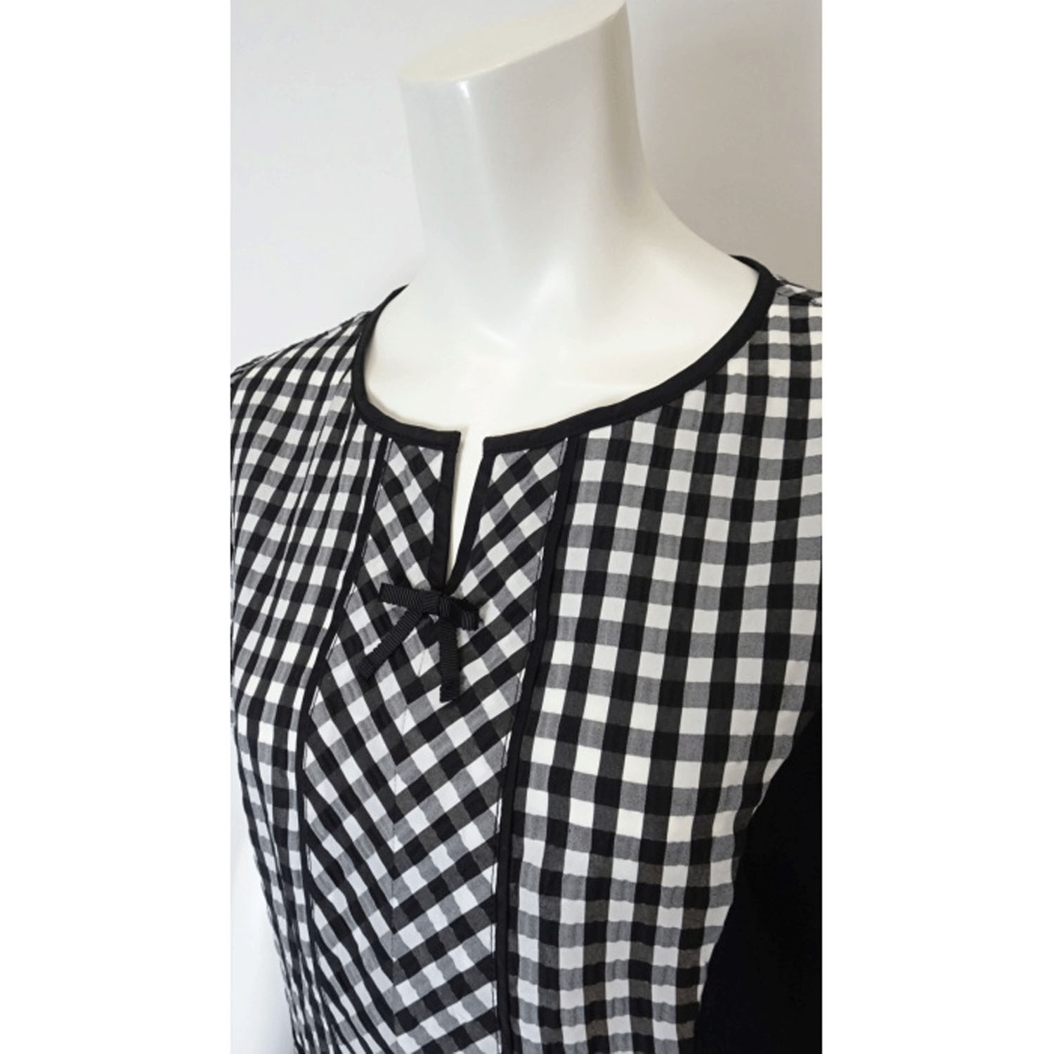 Super Beauty ギンガムチェック柄切替ワンピース - 画像10