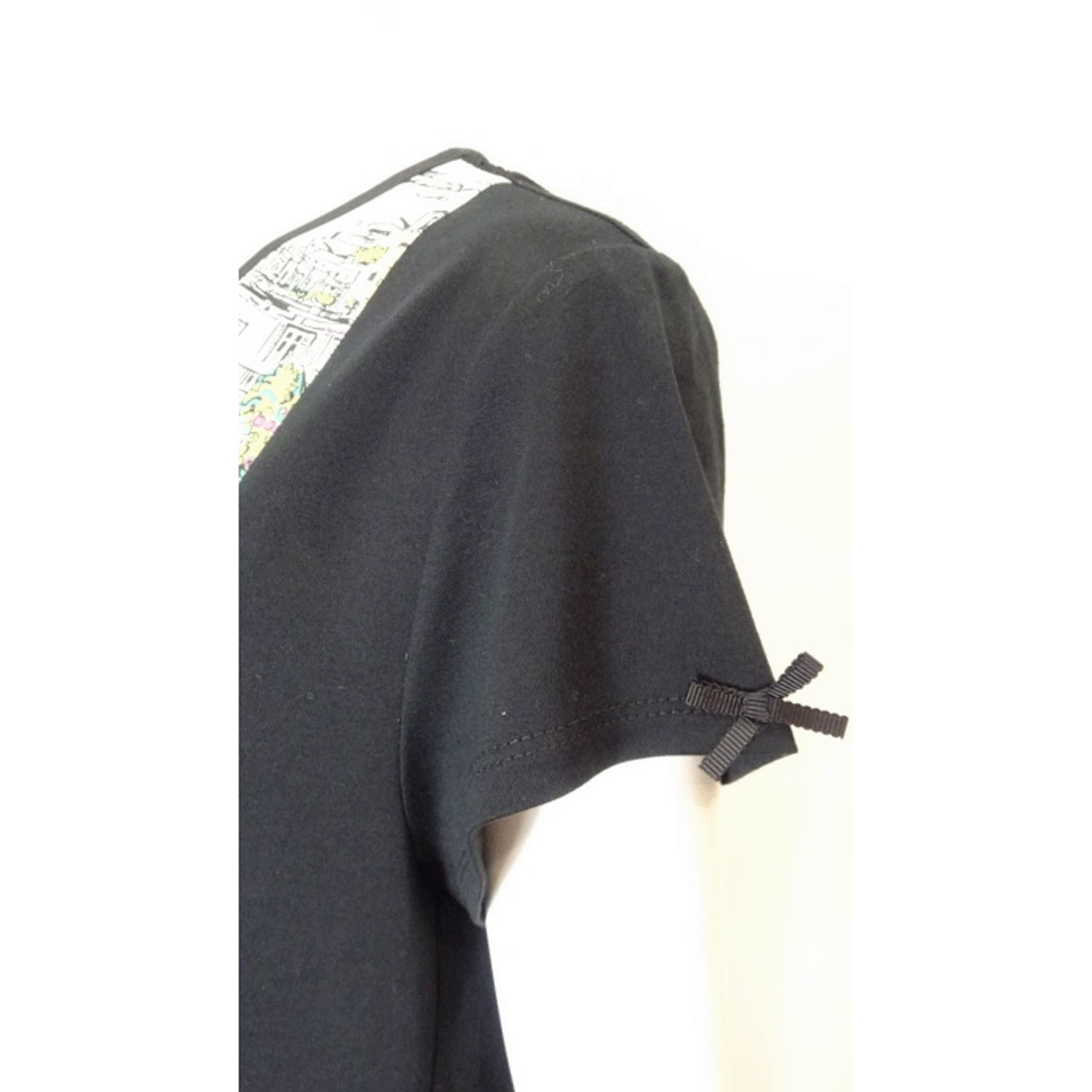 【4月下旬入荷予定】Super Beauty 街並み風景プリントVネック半袖ワンピース - 画像18