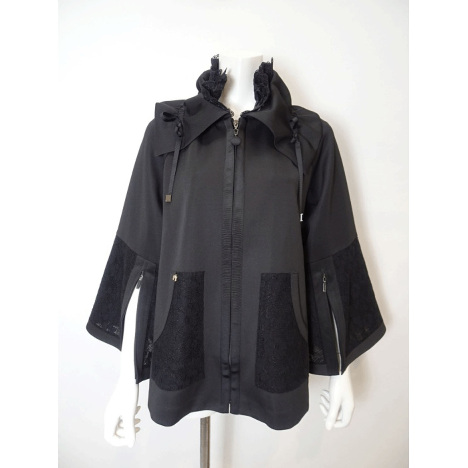 【Insta Live】Super Beauty 袖フレアデザインジップアップジャケット - 画像6