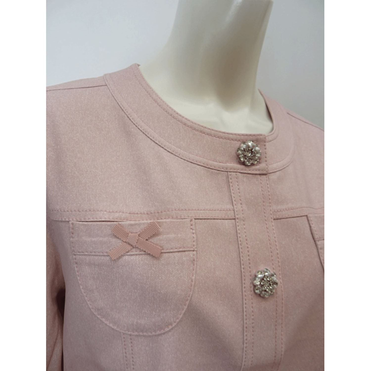 Super Beauty 裾レース切替転写素材ノーカラージャケット - 画像20