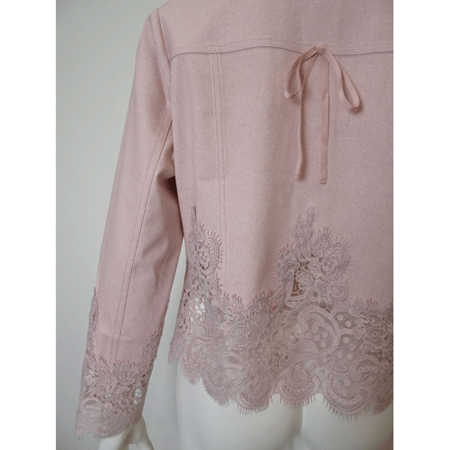 Super Beauty 裾レース切替転写素材ノーカラージャケット - 画像22