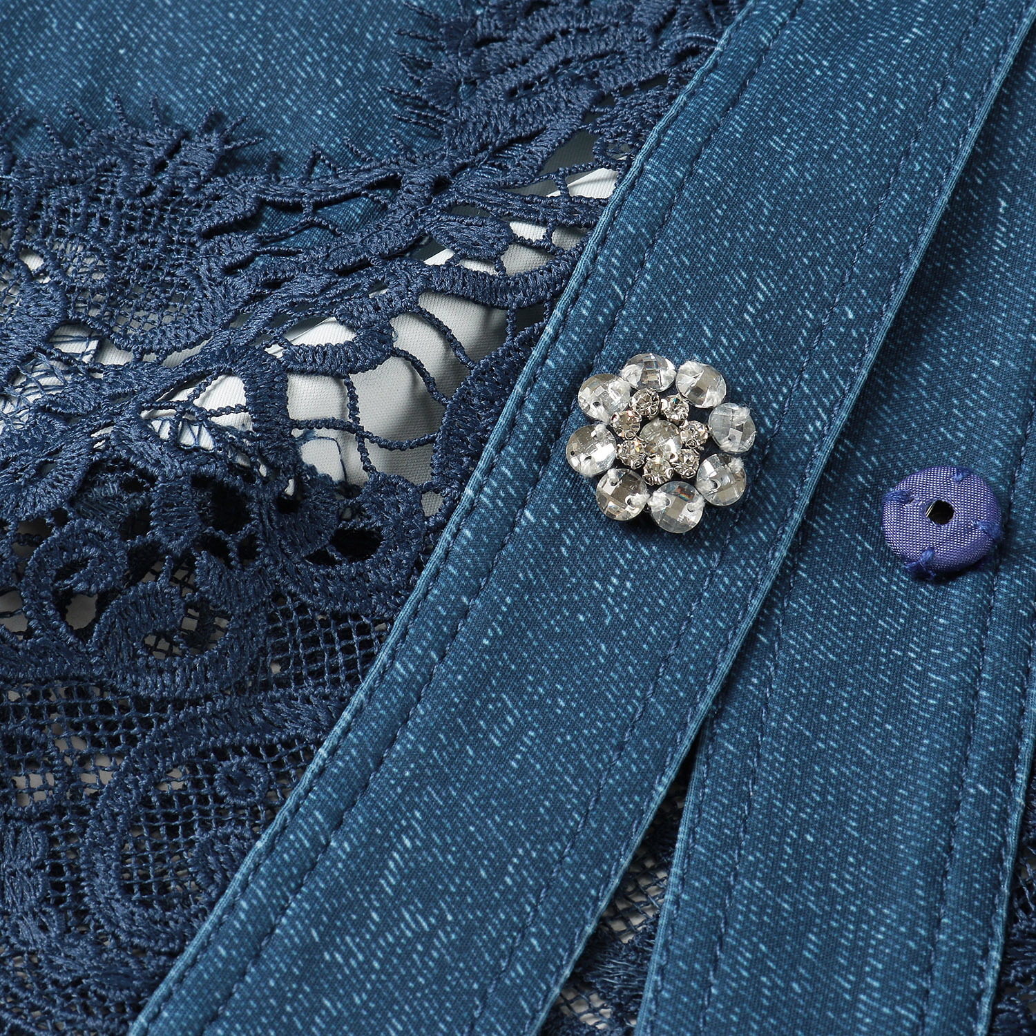 Super Beauty 裾レース切替転写素材ノーカラージャケット - 画像25