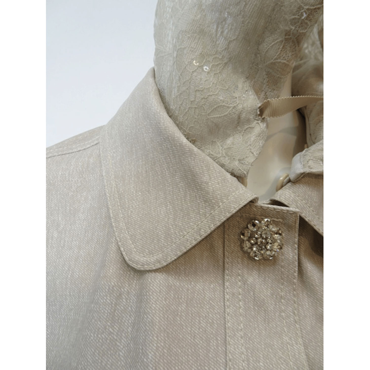 【2月下旬入荷予定】Super Beauty 裾レース切替転写素材フード着脱式ベスト - 画像18