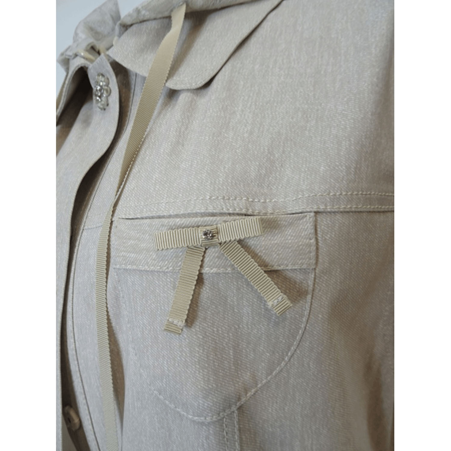 【2月下旬入荷予定】Super Beauty 裾レース切替転写素材フード着脱式ベスト - 画像19