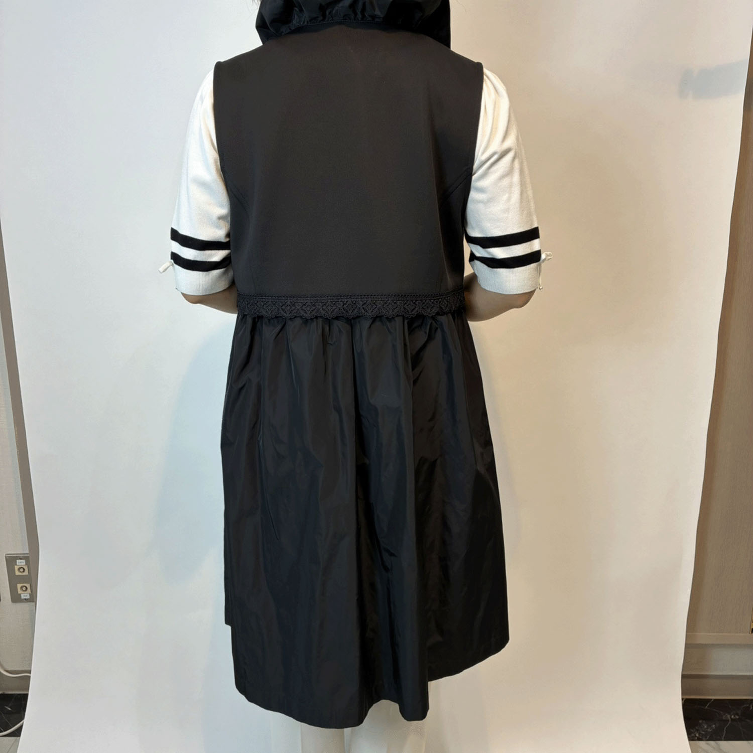 Super Beauty タフタ素材フリル切替ロングジレ - 画像12