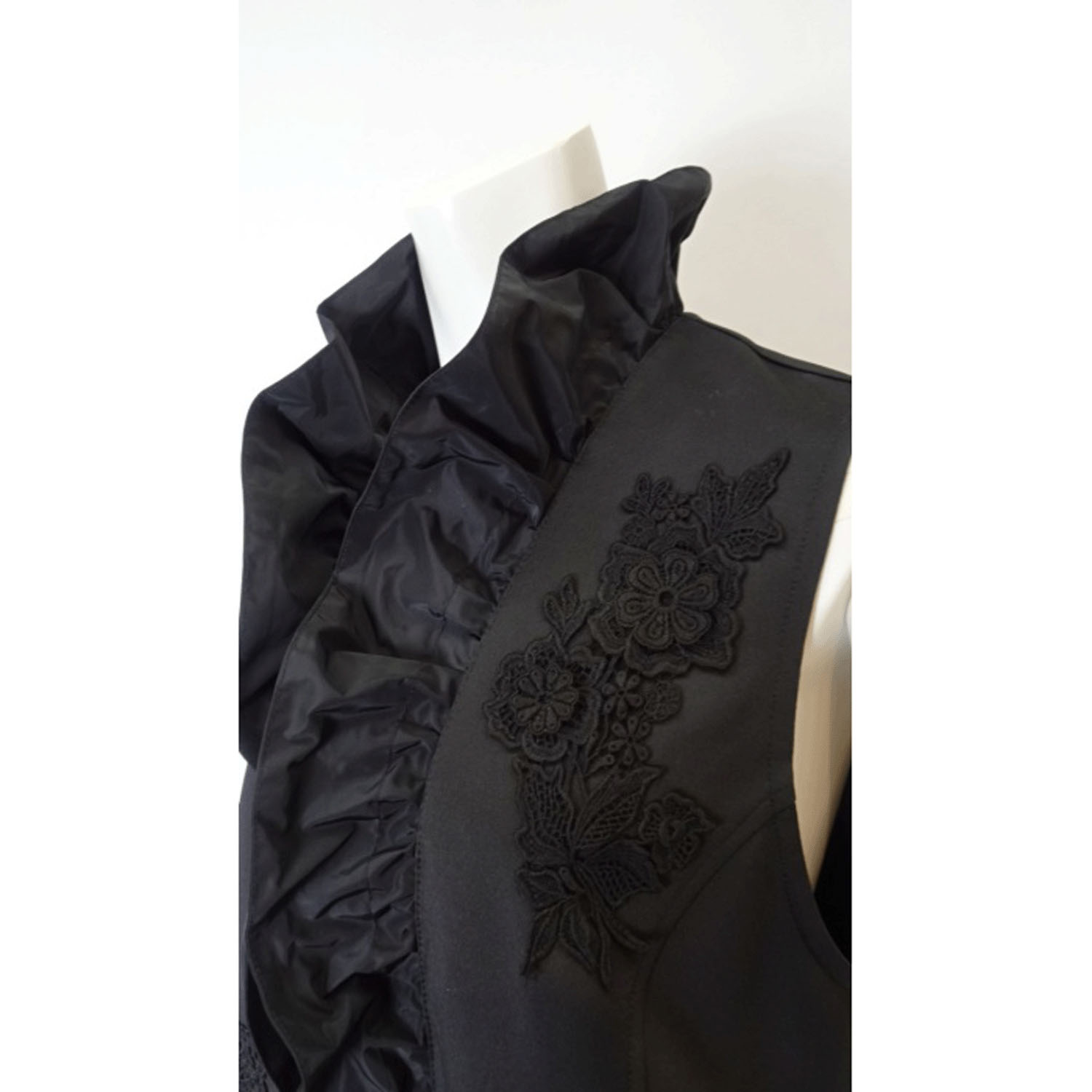 Super Beauty タフタ素材フリル切替ロングジレ - 画像17