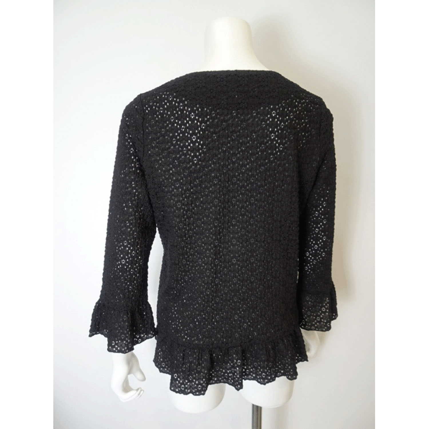 Super Beauty 伸縮素材コサージュ付ノーカラージャケット - 画像8