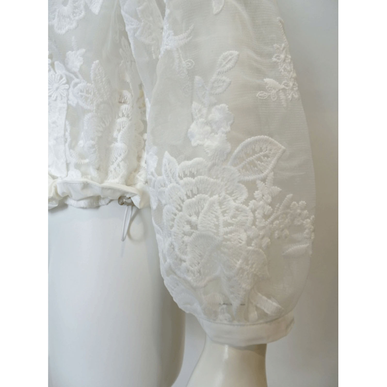 Super Beauty レース花モチーフ×刺しゅう入りジップアップジャケット - 画像13