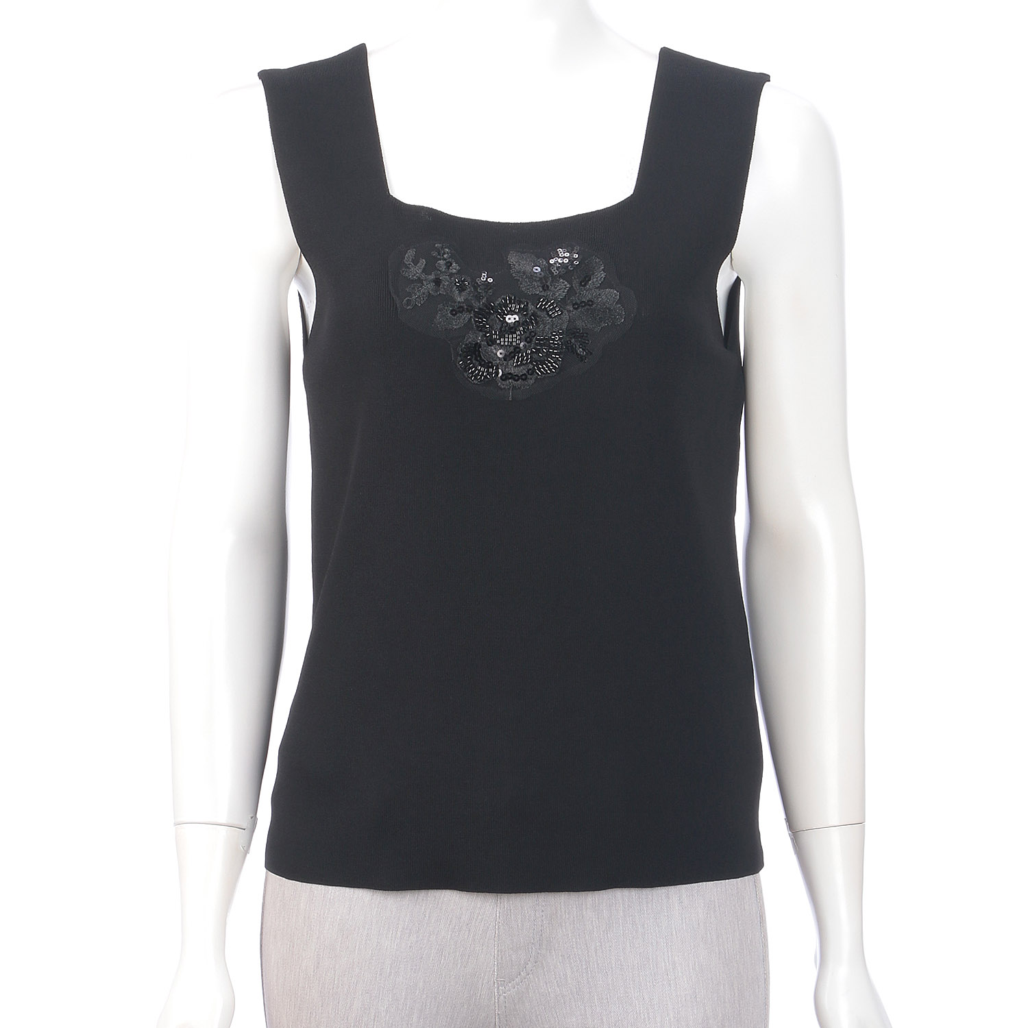 Super Beauty 胸元スパンコール刺繍ノースリーブニット - 画像6