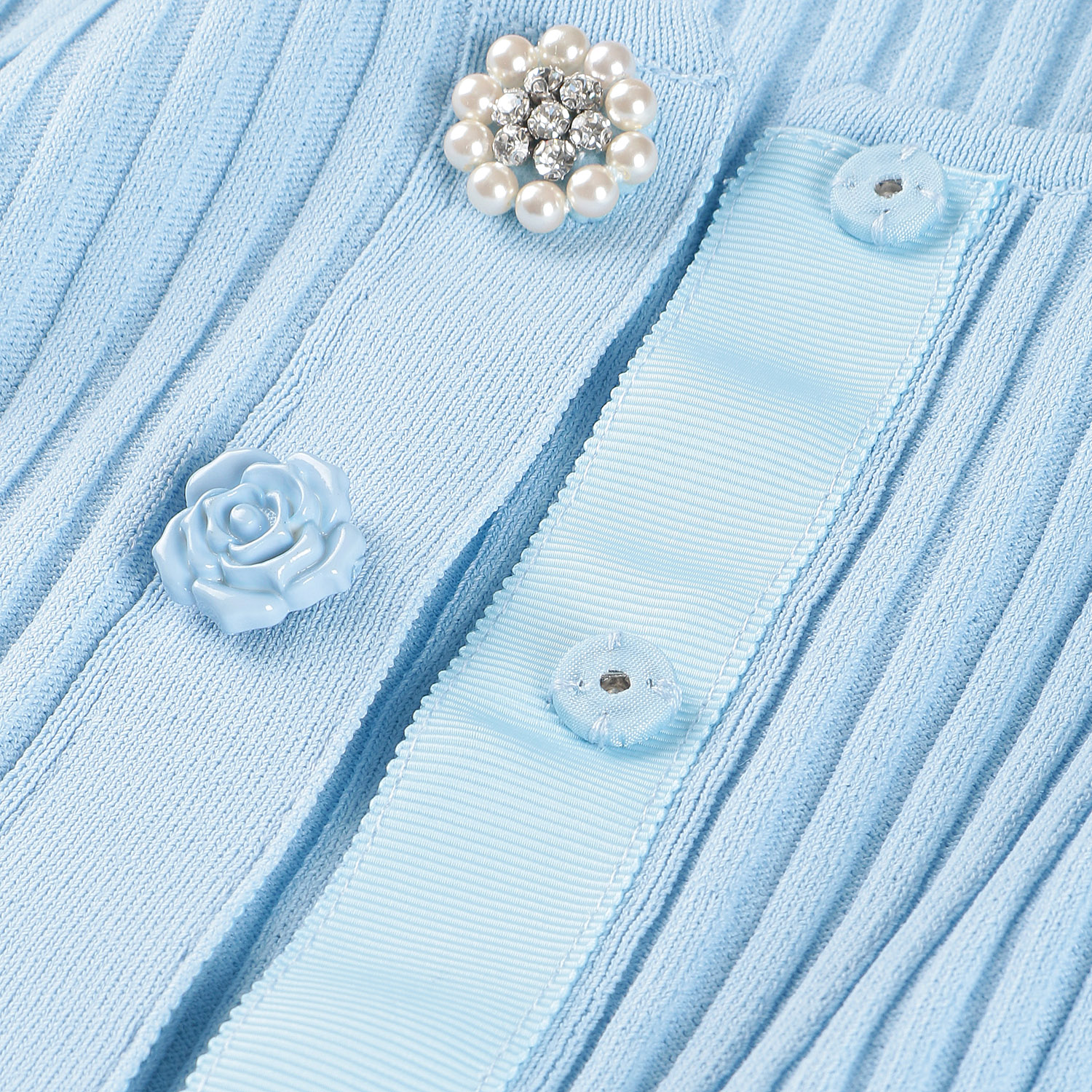 Super Beauty 裾フリルリブ編みニットカーディガン - 画像14