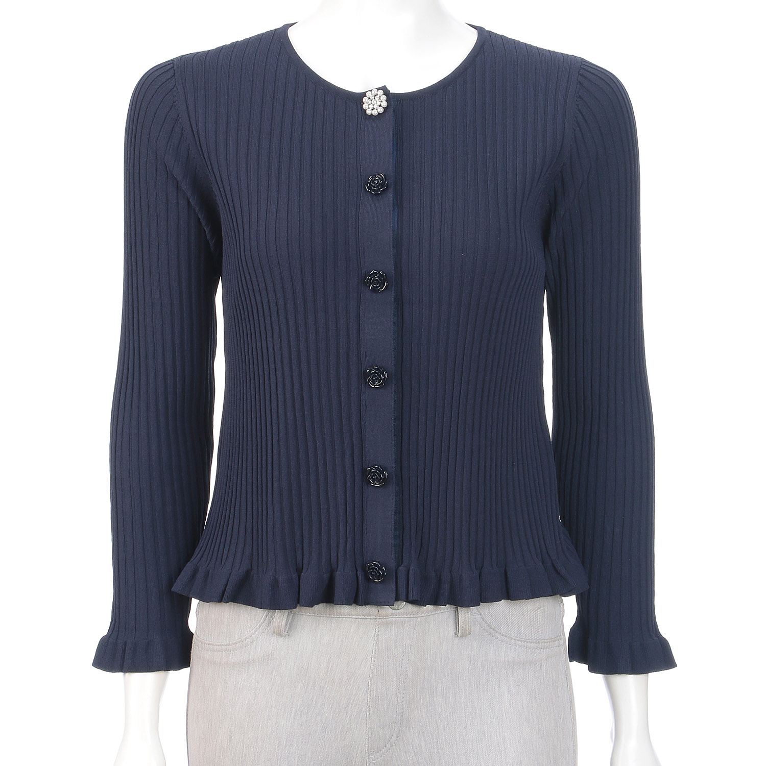 【LIVE ARCHIVE】Super Beauty 裾フリルリブ編みニットカーディガン - 画像18