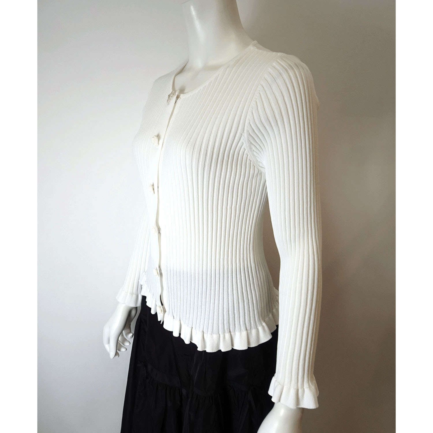 【LIVE ARCHIVE】Super Beauty 裾フリルリブ編みニットカーディガン - 画像5