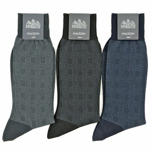 HALISON ビジネスソックス グレンチェック - 画像1