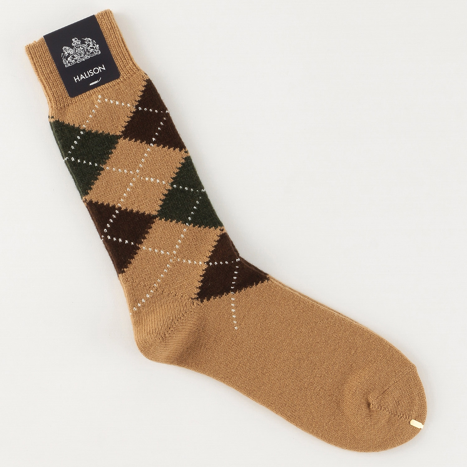 HALISON ラムウール アーガイルソックス 5ダイヤ