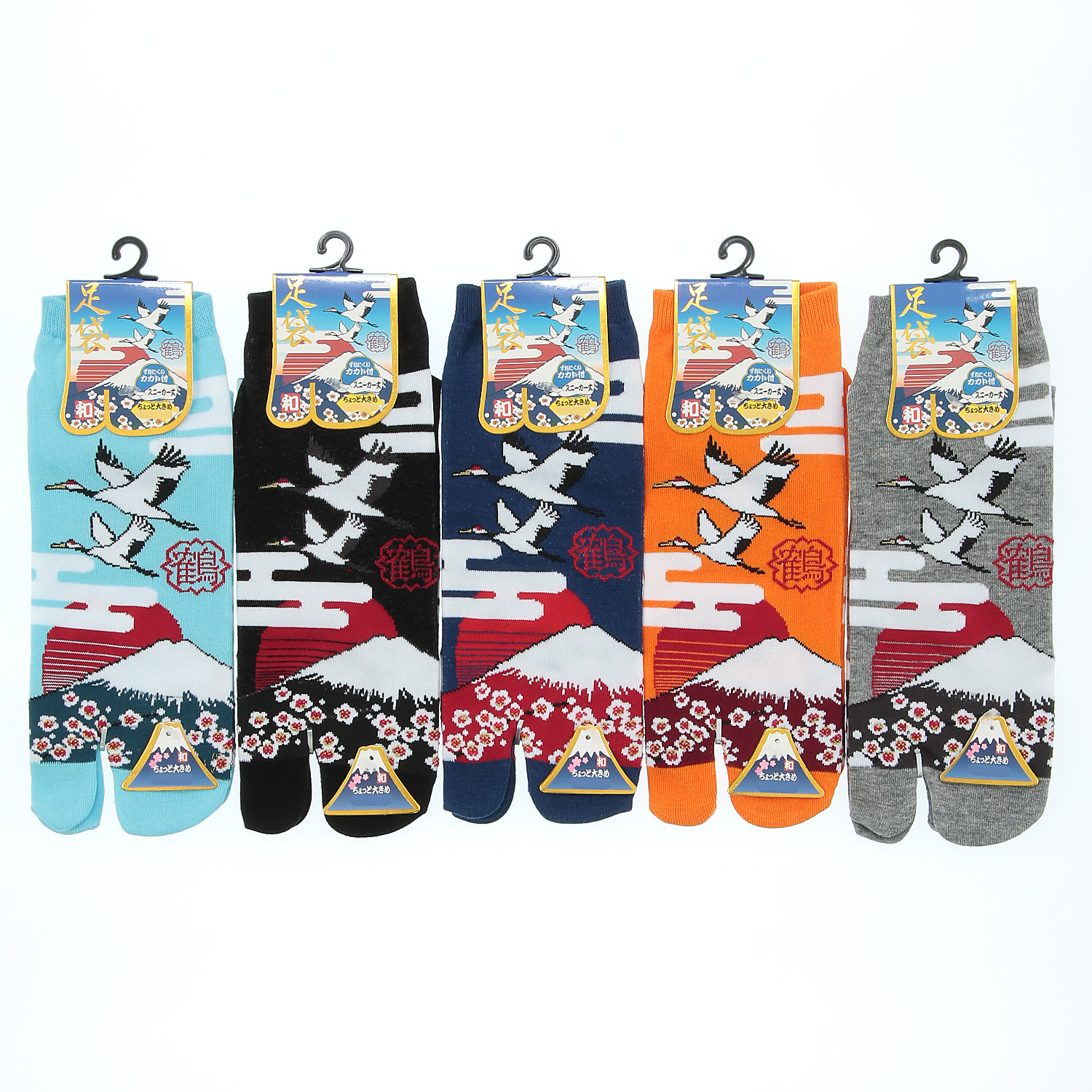 和柄足袋 富士と鶴 - 画像1