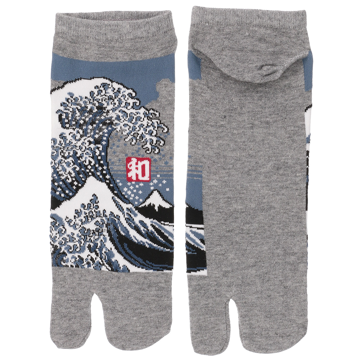 和柄足袋 波と富士 - 画像2