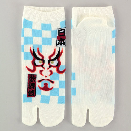 和柄足袋 隈取格子柄 - 画像2