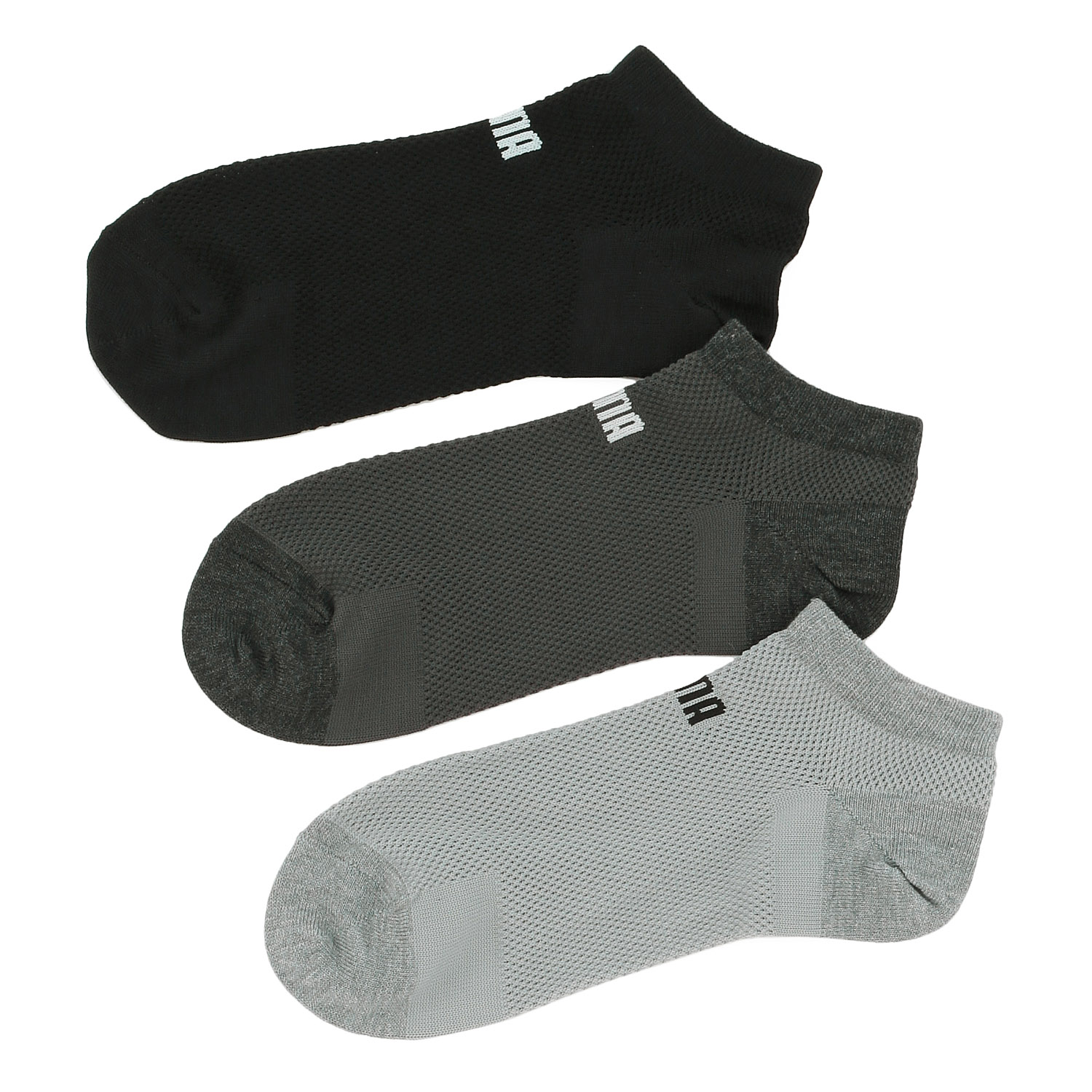 PUMA 3足組ビッグメッシュショートソックス 紳士 - 画像1