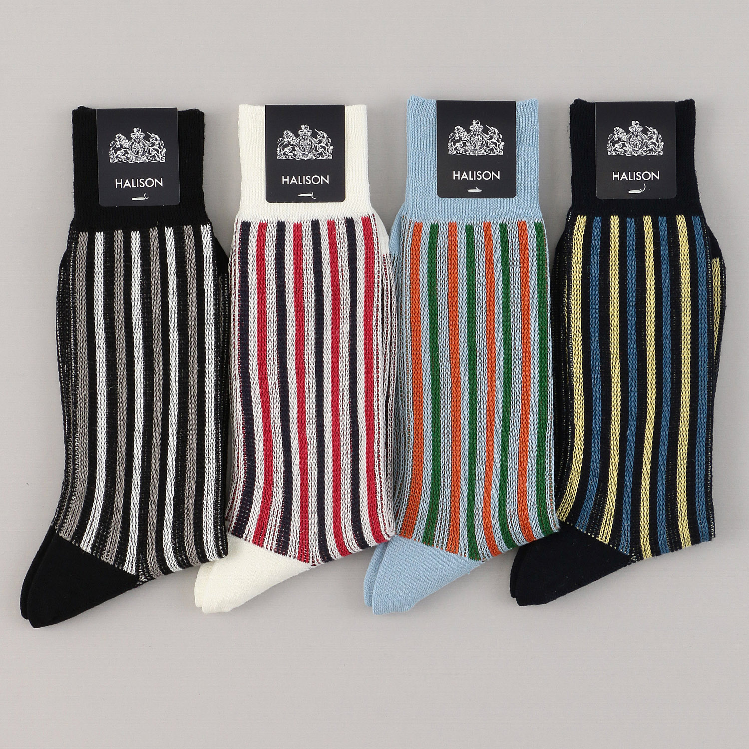 HALISON 綿麻 オルタネイトストライプ ソックス