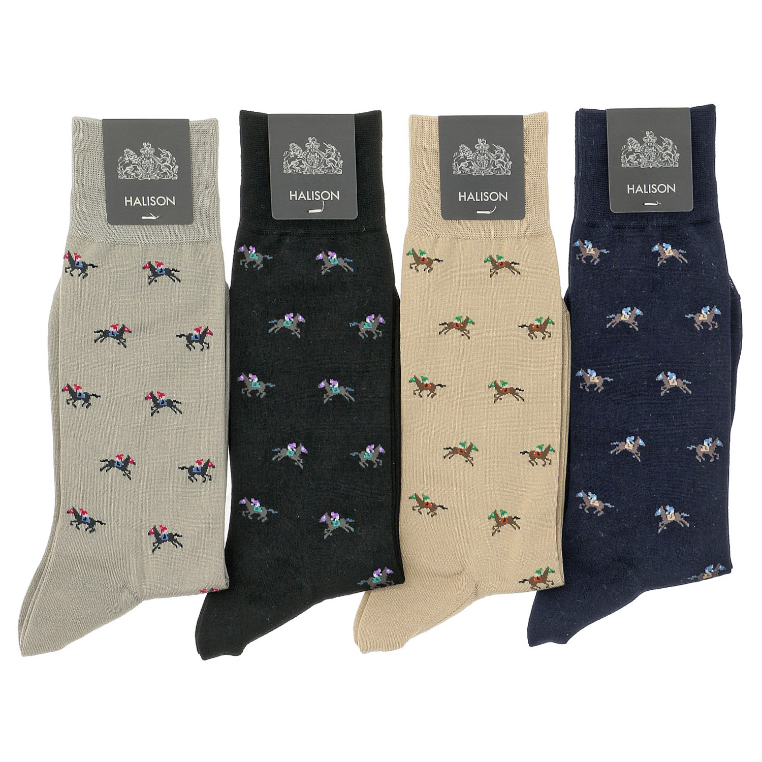 HALISON エジプト綿 競馬柄 ソックス - 画像1