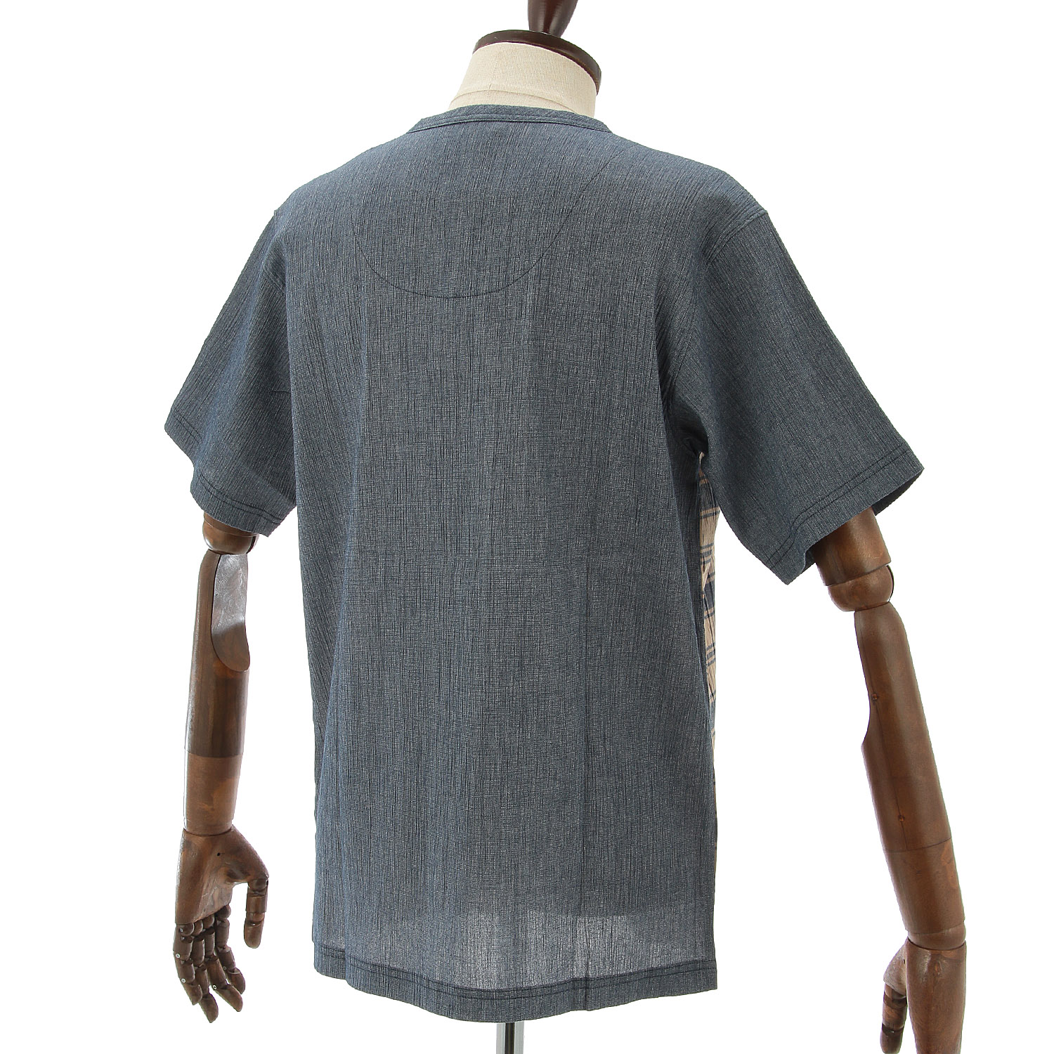 DAKS メンズ クレープ半袖ヘンリーネックシャツ - 画像2