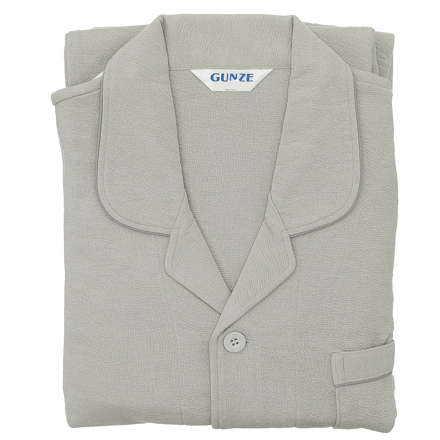 家庭用乾燥機対応 綿混 長袖長パンツ テーラーパジャマ 紳士 - 画像2