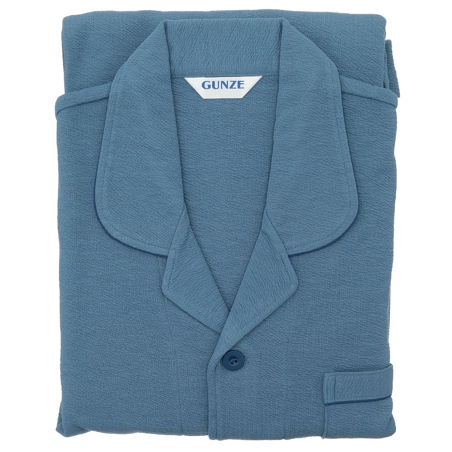 家庭用乾燥機対応 綿混 長袖長パンツ テーラーパジャマ 紳士 - 画像4