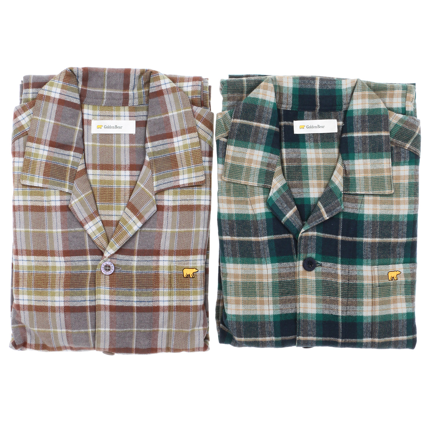 GoldenBear 紳士長袖パジャマ ネルチェック - 画像1