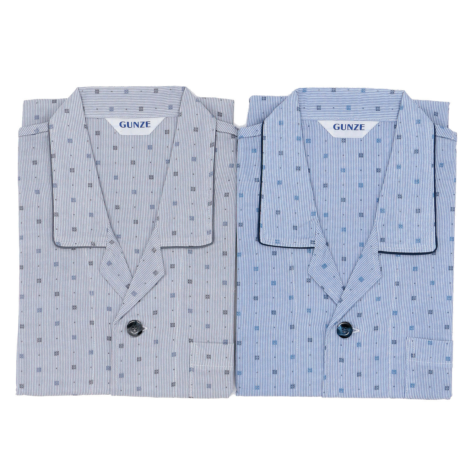 GUNNZE 紳士 ダブルガーゼ長袖長パンツ パジャマ