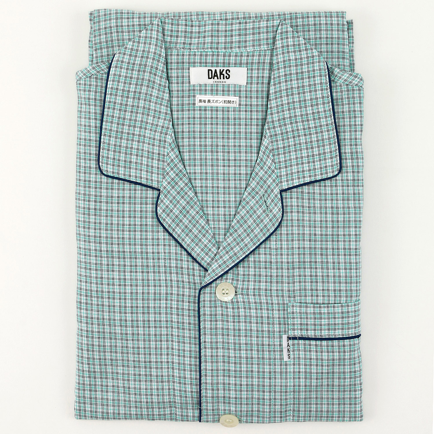 DAKS 紳士長袖長パンツパジャマ チェックM／L - 画像3