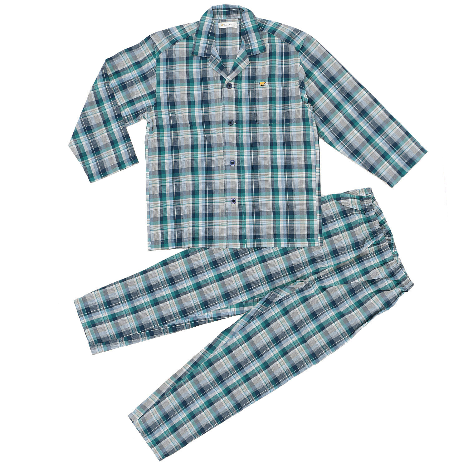 GoldenBear 長袖テーラーパジャマ ツイル 格子柄 - 画像2