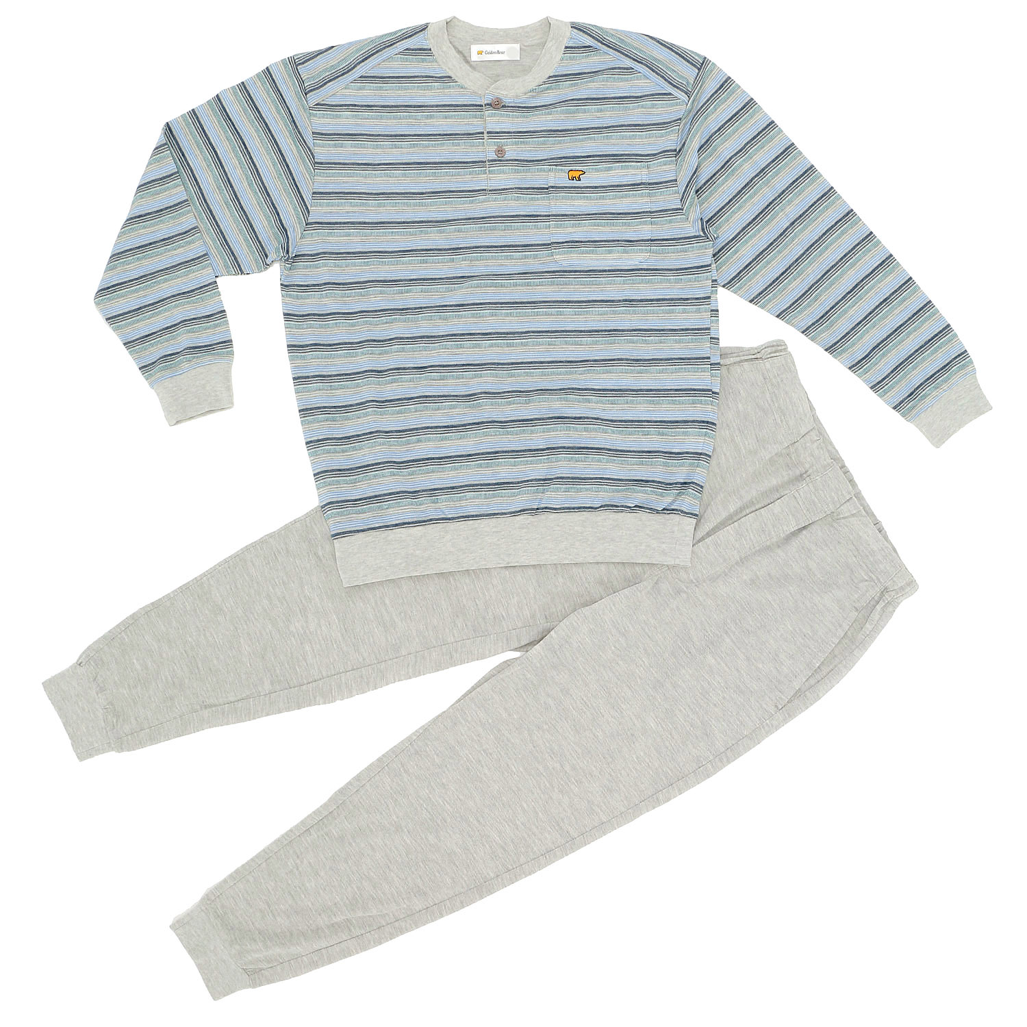 GoldenBear 紳士 鹿の子 長袖パジャマ ボーダー柄 - 画像2