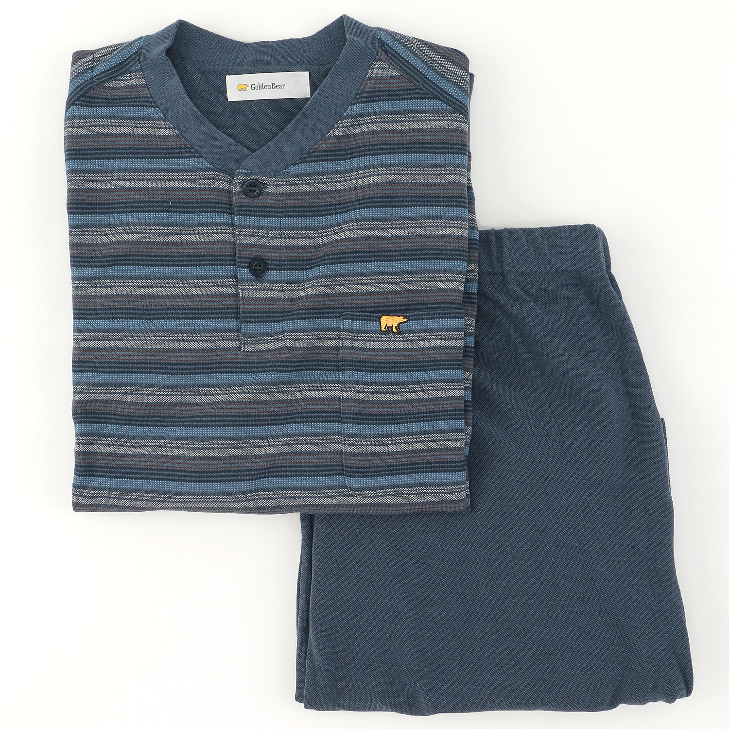 GoldenBear 紳士 鹿の子 長袖パジャマ ボーダー柄 - 画像6